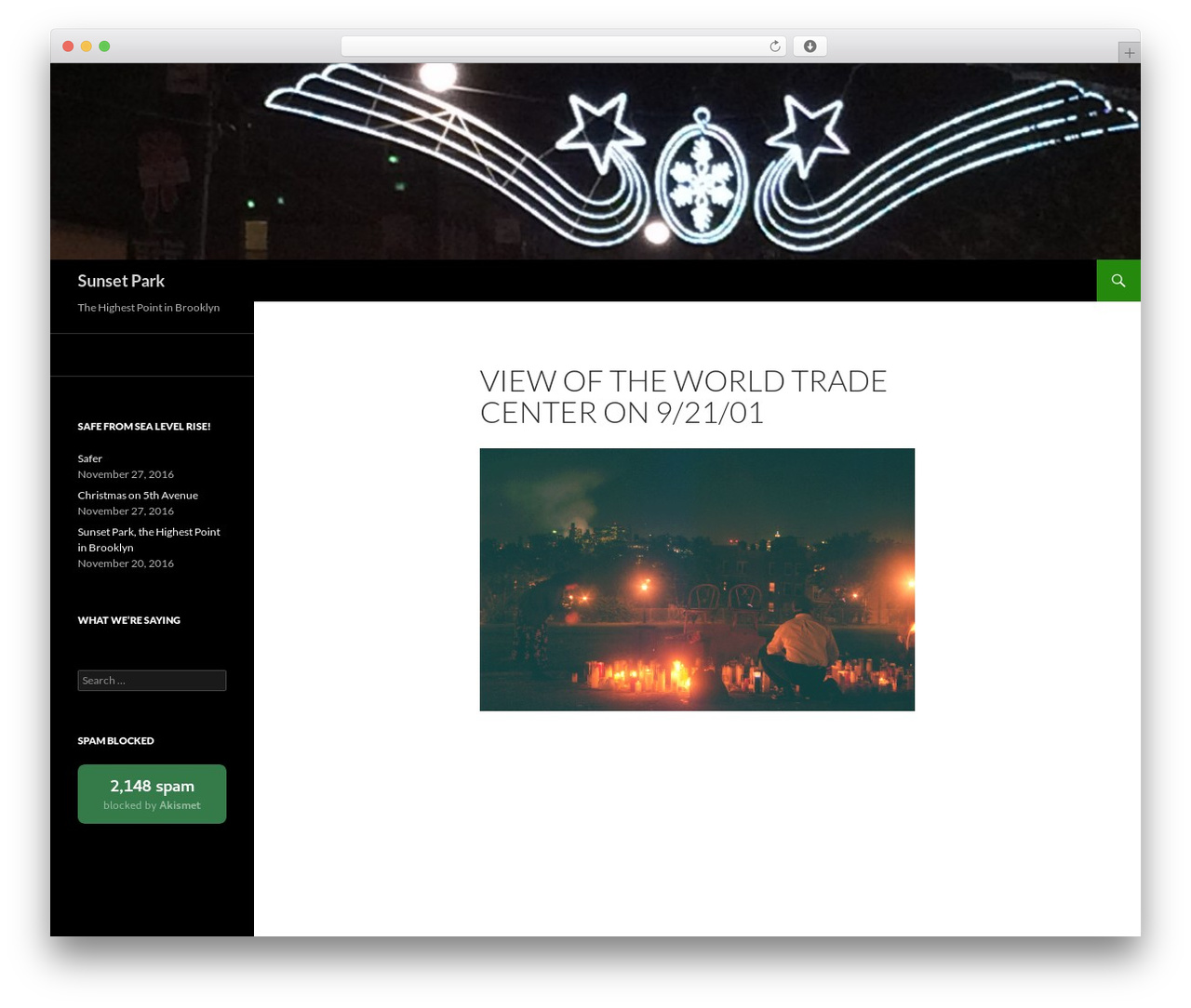 Sequel WordPress theme design - sunsetpark.org