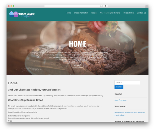 Travia WordPress theme - chocojunkie.com