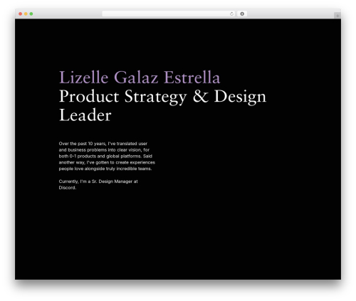 WordPress theme Semplice - lizellegalaz.com