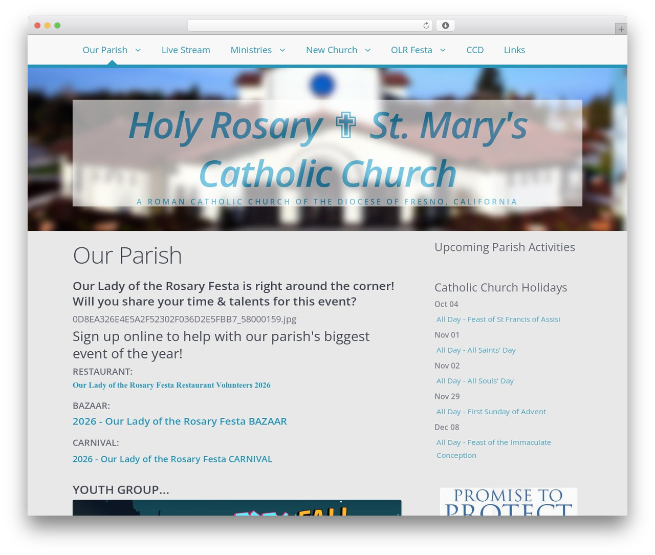 Highwind WordPress theme - hilmarholyrosary.org