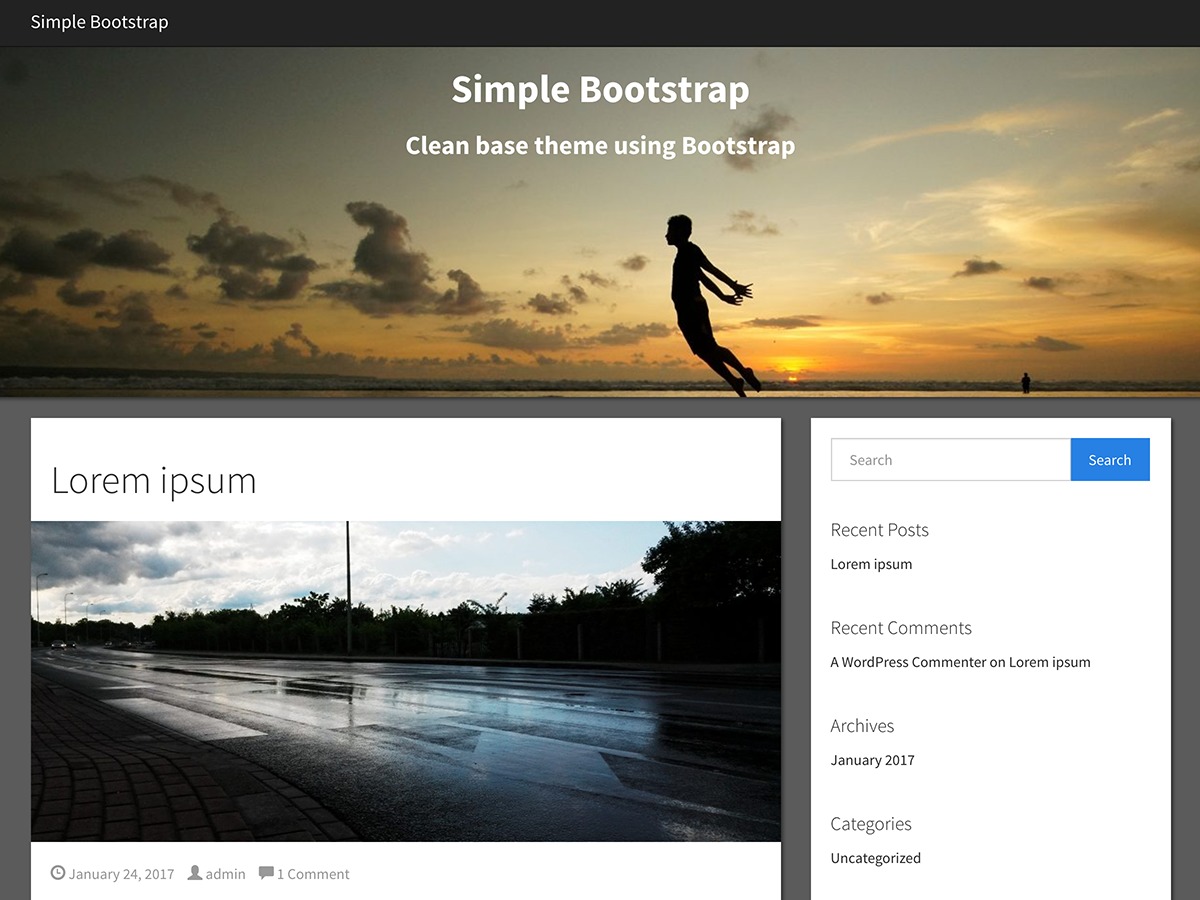 Using theme. WORDPRESS Single шаблон. Themes by Bootstrap. Bootstrap coming Sun.