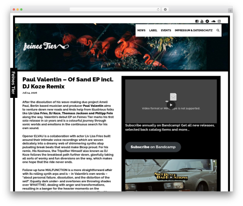 WordPress theme Itara - feinestier.de