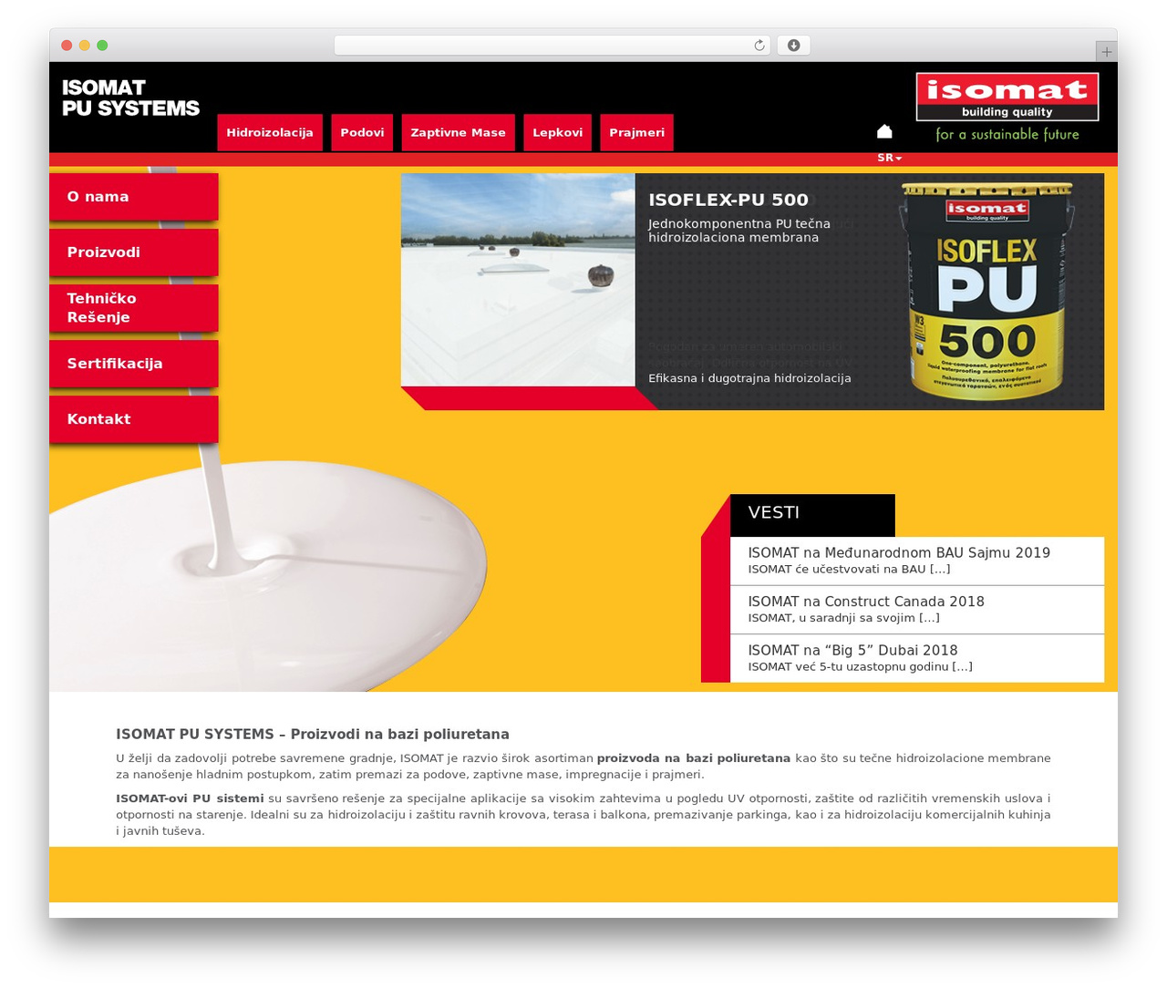 itrust-bootstrap theme WordPress - isomat-pu-systems.rs