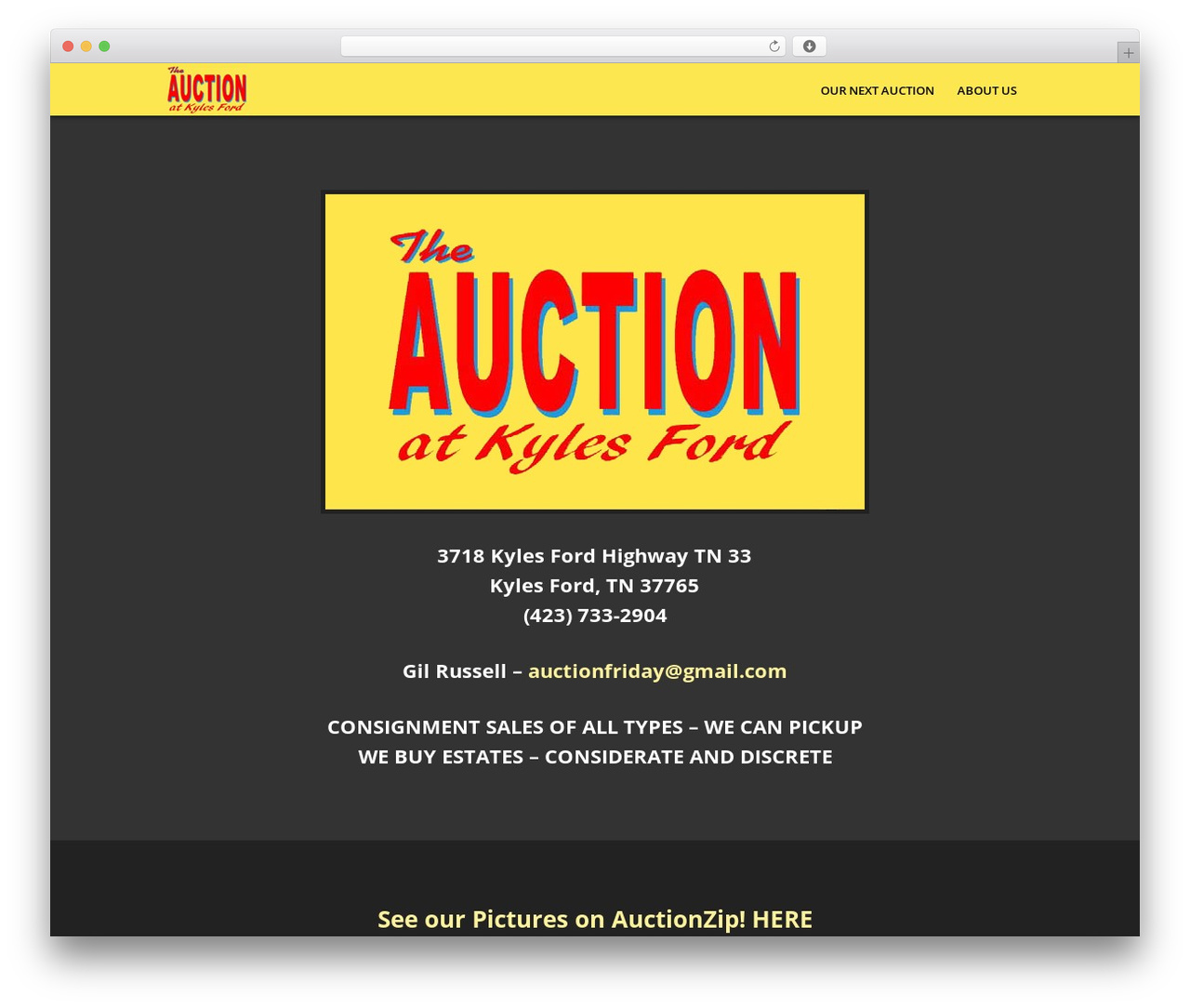 OneUp WordPress theme - theauctionatkylesford.com