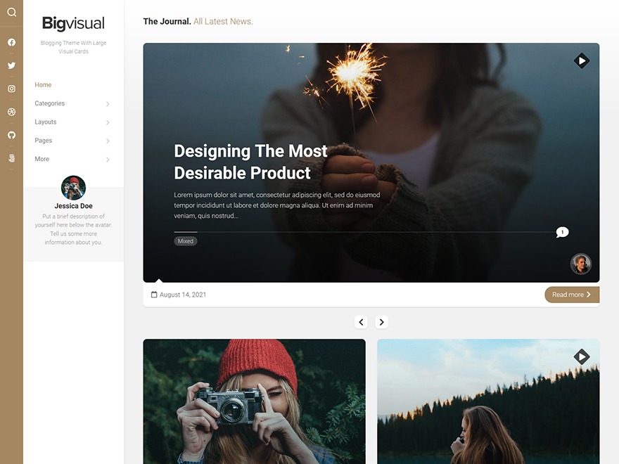 Bigvisual WordPress blog theme Bigvisual WordPress blog theme