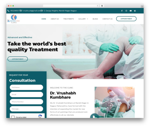 Braintech theme WordPress - www.bestorthopedicdoctor.in
