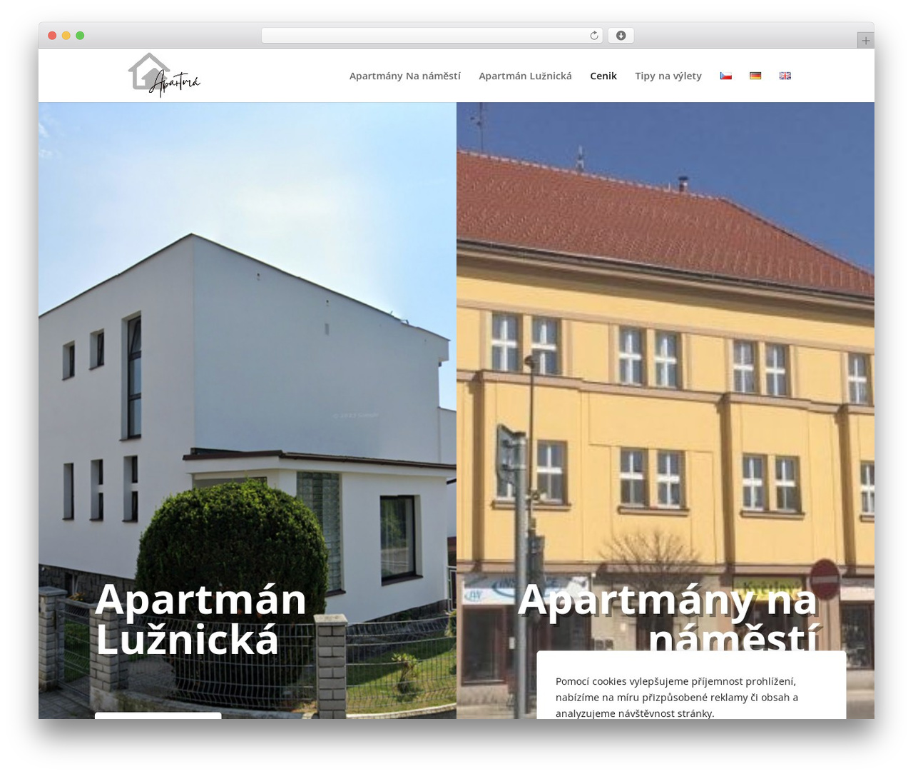 Divi Child od WPlama.cz best WordPress theme - apartmansobeslav.cz
