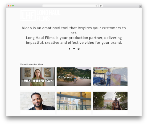 Xone WordPress theme design - longhaulfilms.com