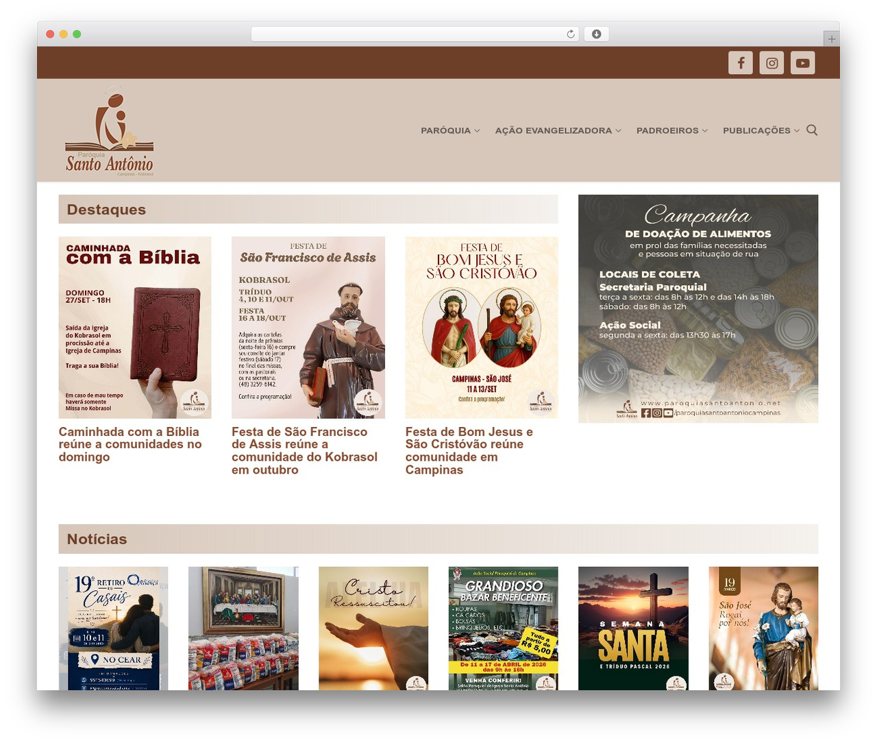 Customify free WordPress theme - paroquiasantoantonio.net
