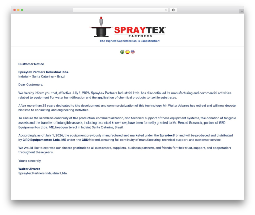 WordPress theme Aperio - spraytexpartners.com