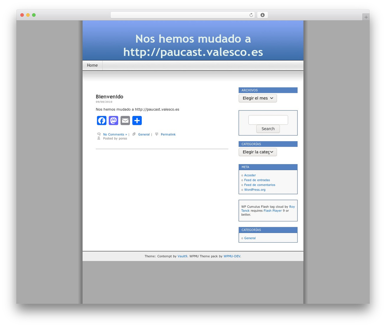 WordPress theme Contempt - paucast.blogs.uv.es WordPress theme Contempt - paucast.blogs.uv.es