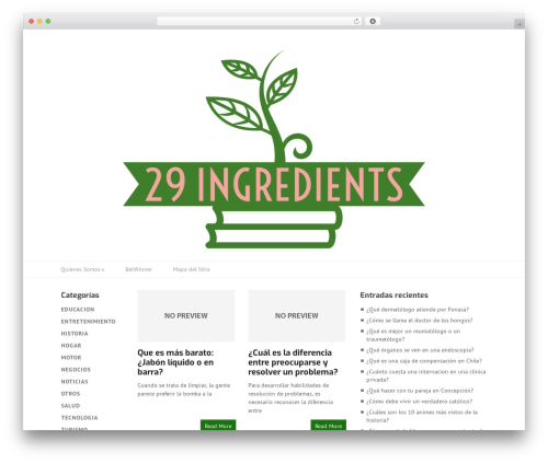 WordPress website theme Split - 29ingredients.com