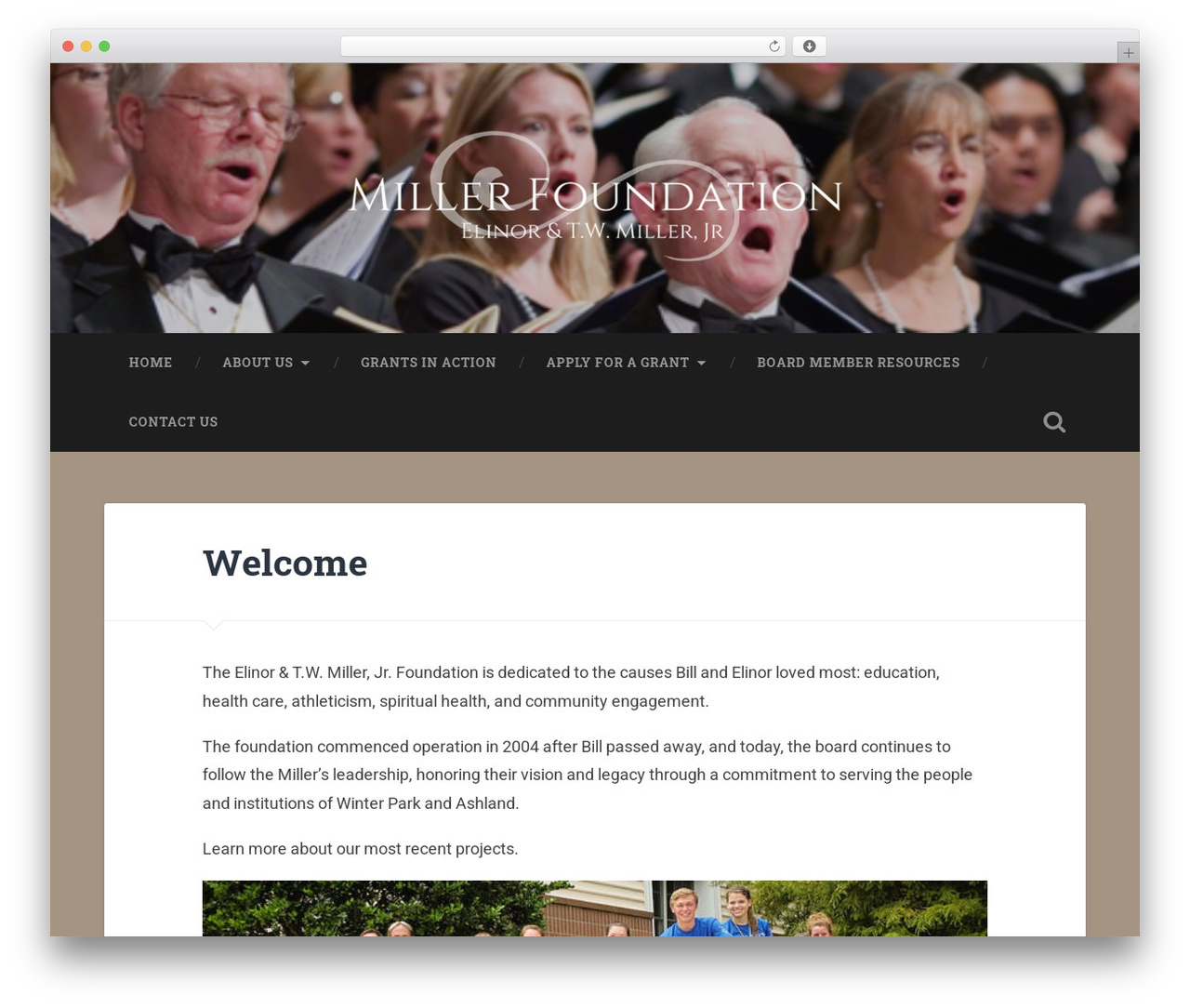 Baskerville WordPress theme - twmillerfoundation.org