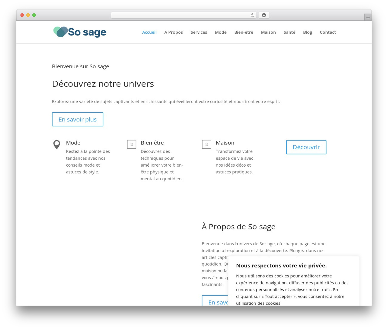 Divi WordPress theme - so-sage.fr
