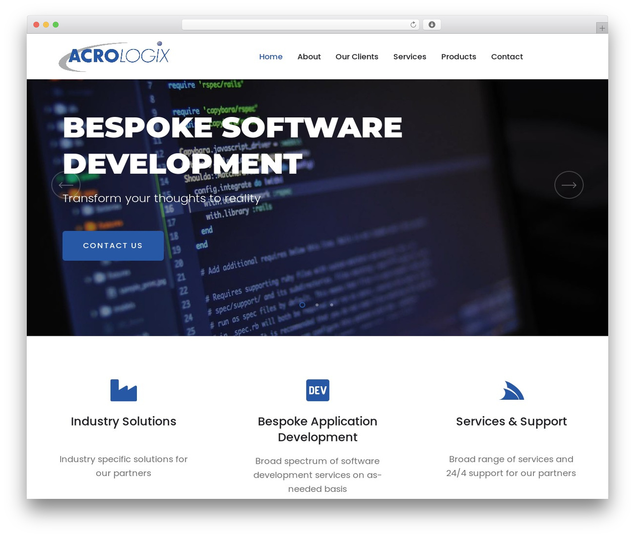Trydo WordPress theme - acrologix.com