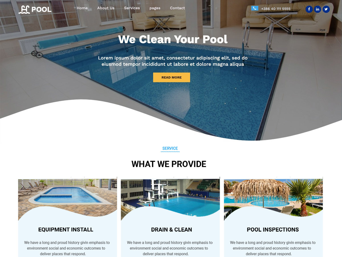 WordPress theme Pool Cleaning