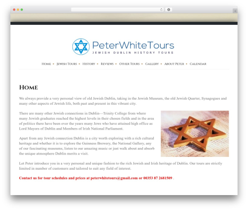 Equable Lite theme WordPress - peterwhitetours.com