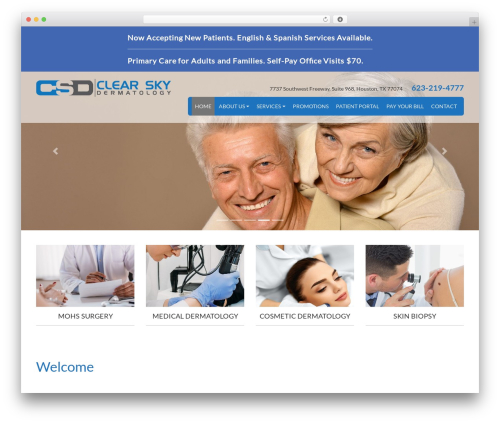 Kevin WordPress theme design - clearskydermatology.com
