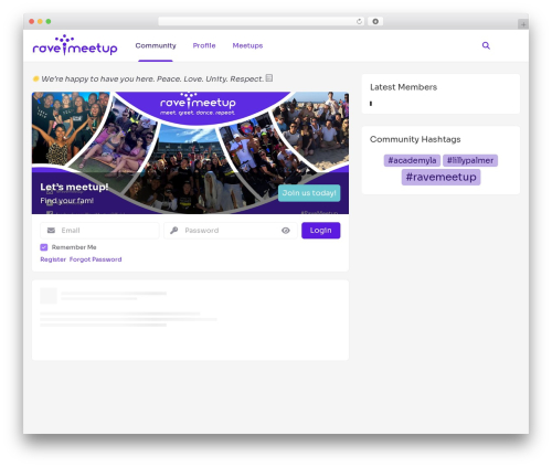 Peepso WordPress plugin - ravemeetup.com