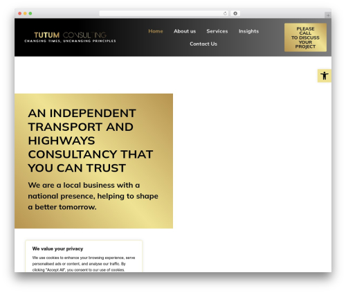 WordPress website theme Hello Elementor - tutumconsulting.co.uk