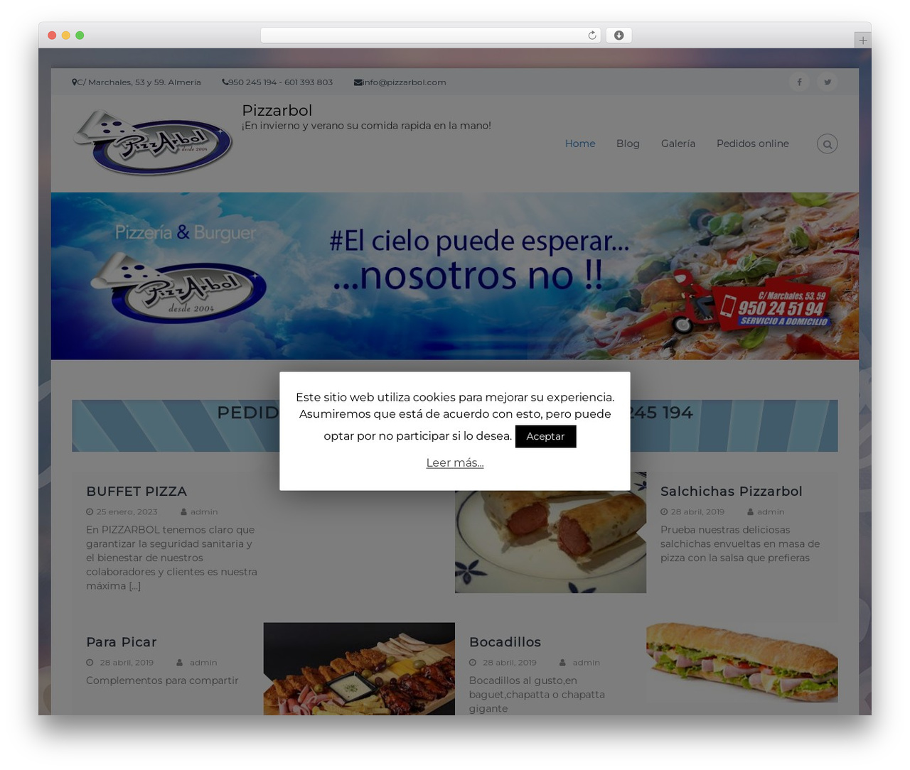 Flash WordPress theme - pizzarbol.com