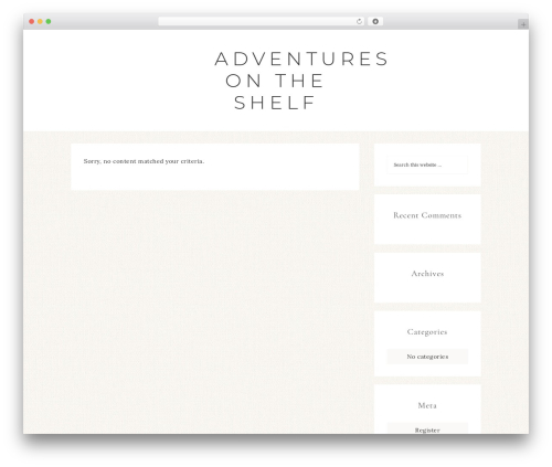 WordPress theme Genesis - adventuresontheshelf.com