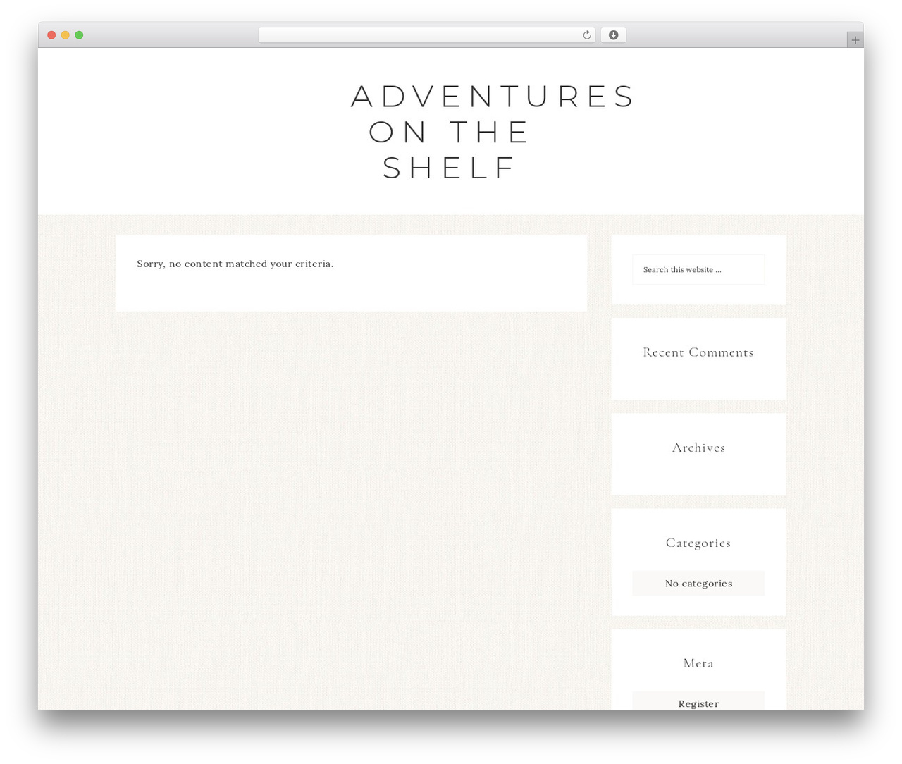 WordPress theme Genesis - adventuresontheshelf.com WordPress theme Genesis - adventuresontheshelf.com