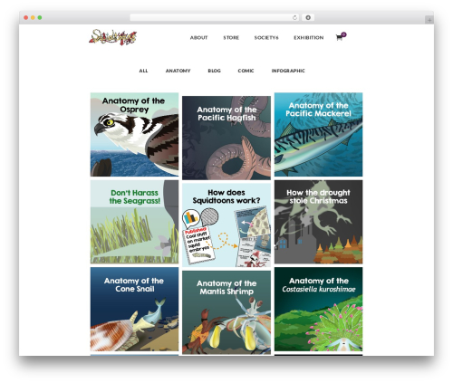 Illustrator WordPress theme - squidtoons.com