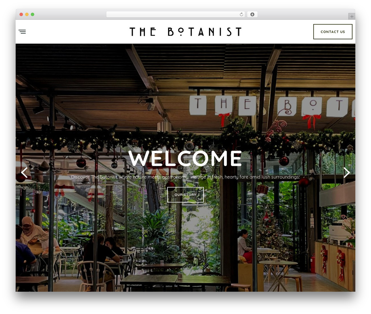 Dina WordPress theme - thebotanistcafe.com