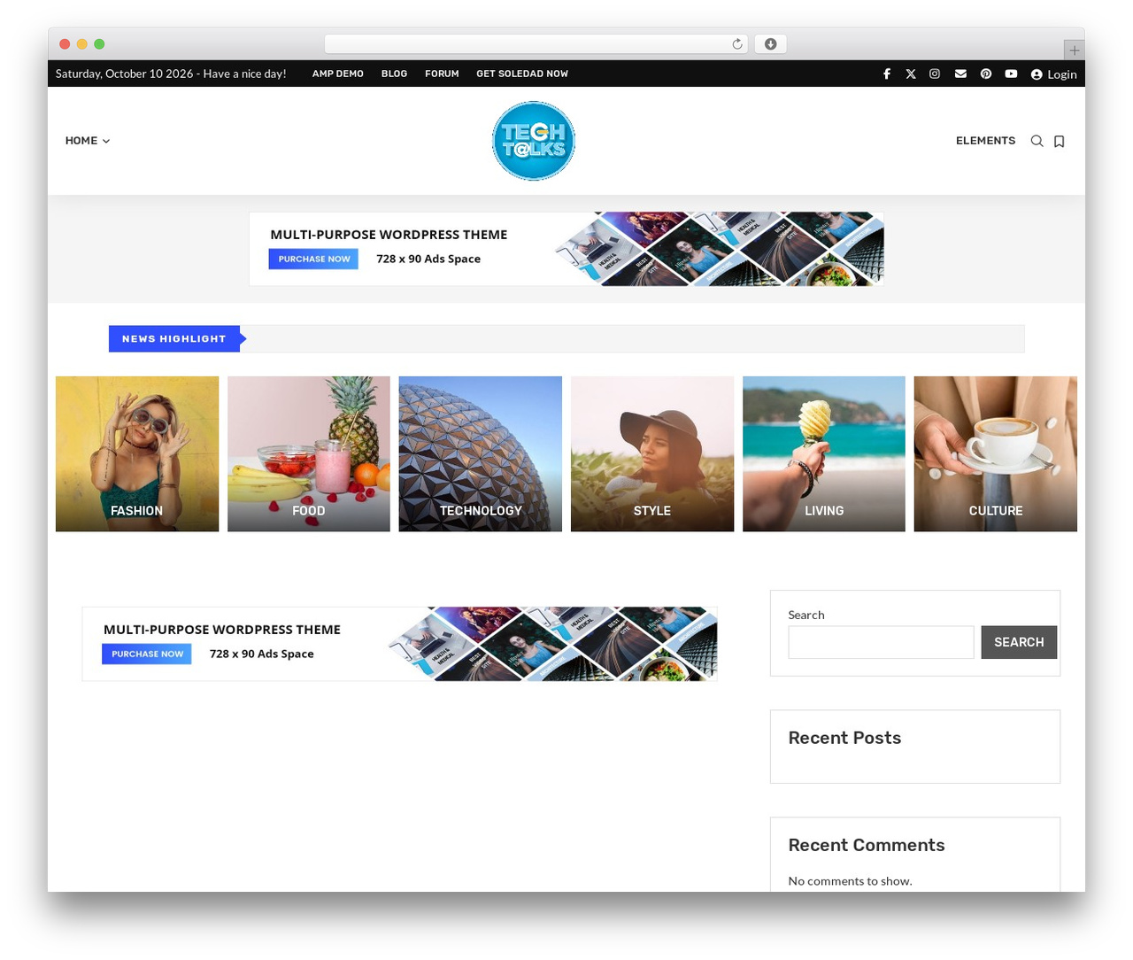 soledad WordPress theme - techtalks.news