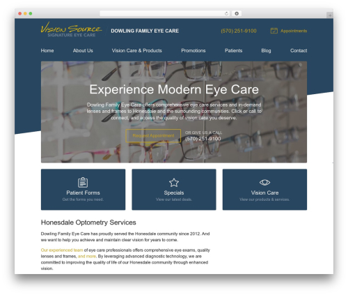 WP theme VS Theme #3 - dowlingeyecare.com