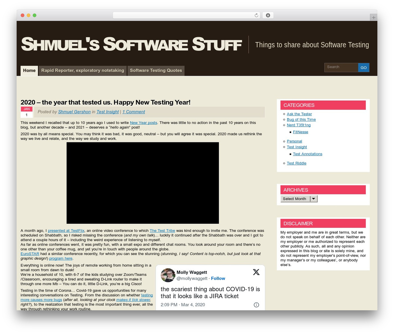 Arclite theme WordPress - testing.gershon.info