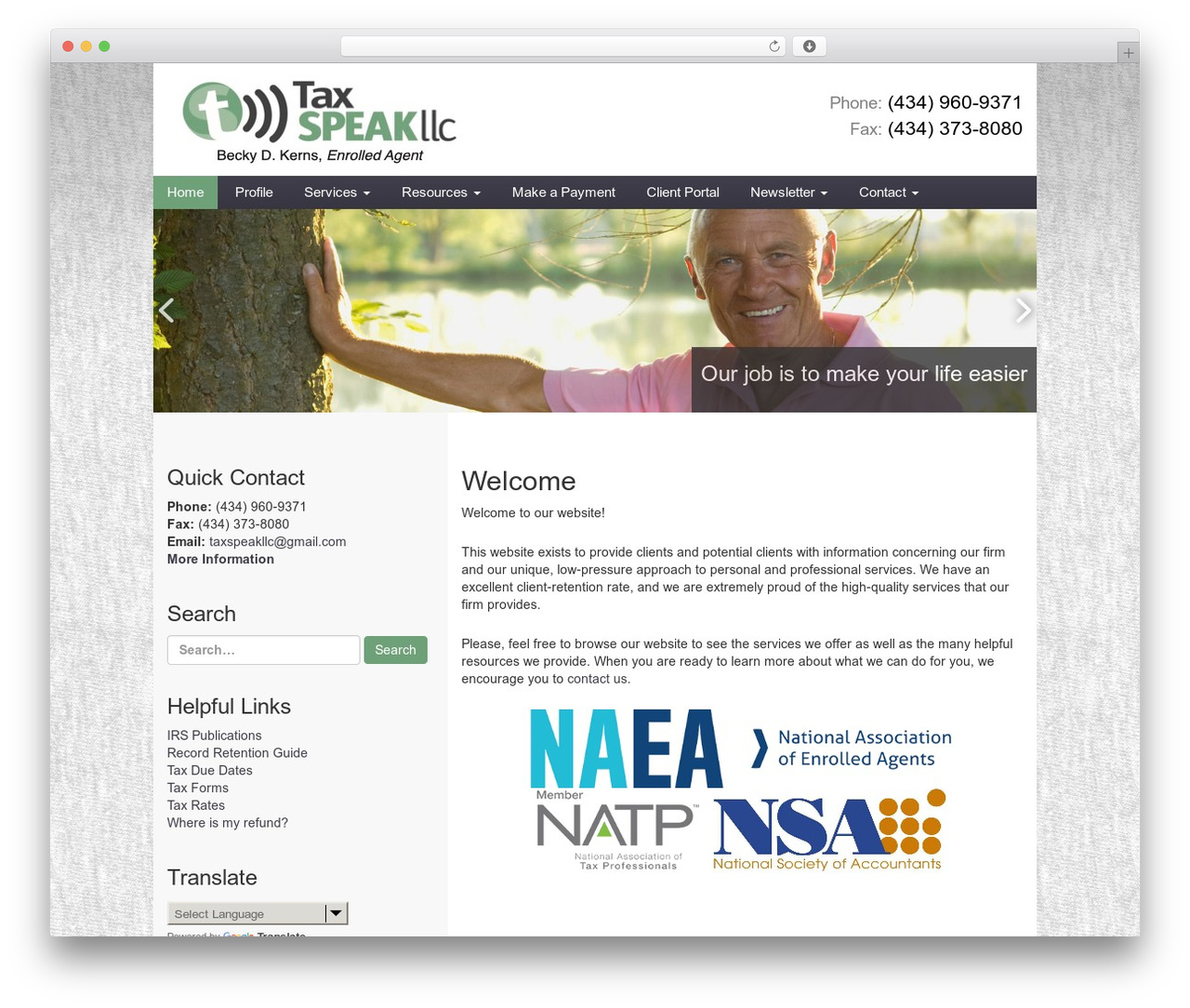 Customized4 theme WordPress - taxspeakllc.com