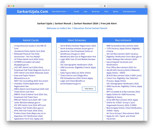 GeneratePress top WordPress theme - sarkariujalaa.com