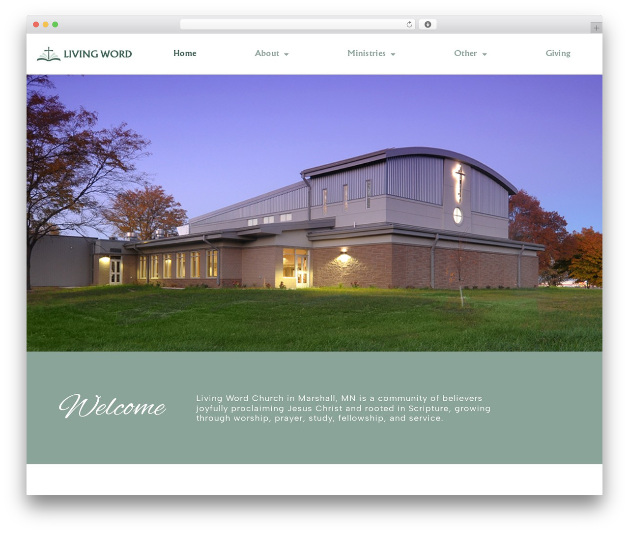 Hello Elementor WordPress theme - livingwordmarshall.org