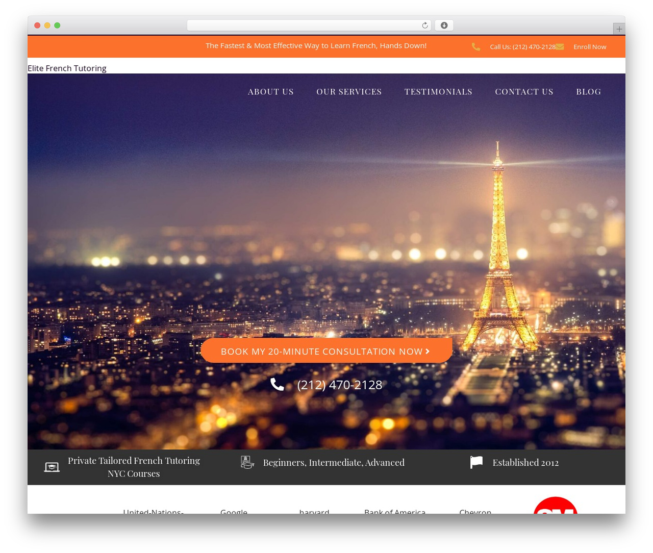 Hello Elementor WP theme - elitefrenchtutoring.com