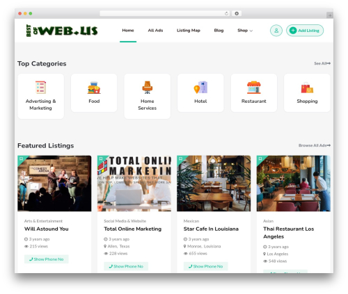 Classified listing toolkits WordPress plugin - bestofweb.us
