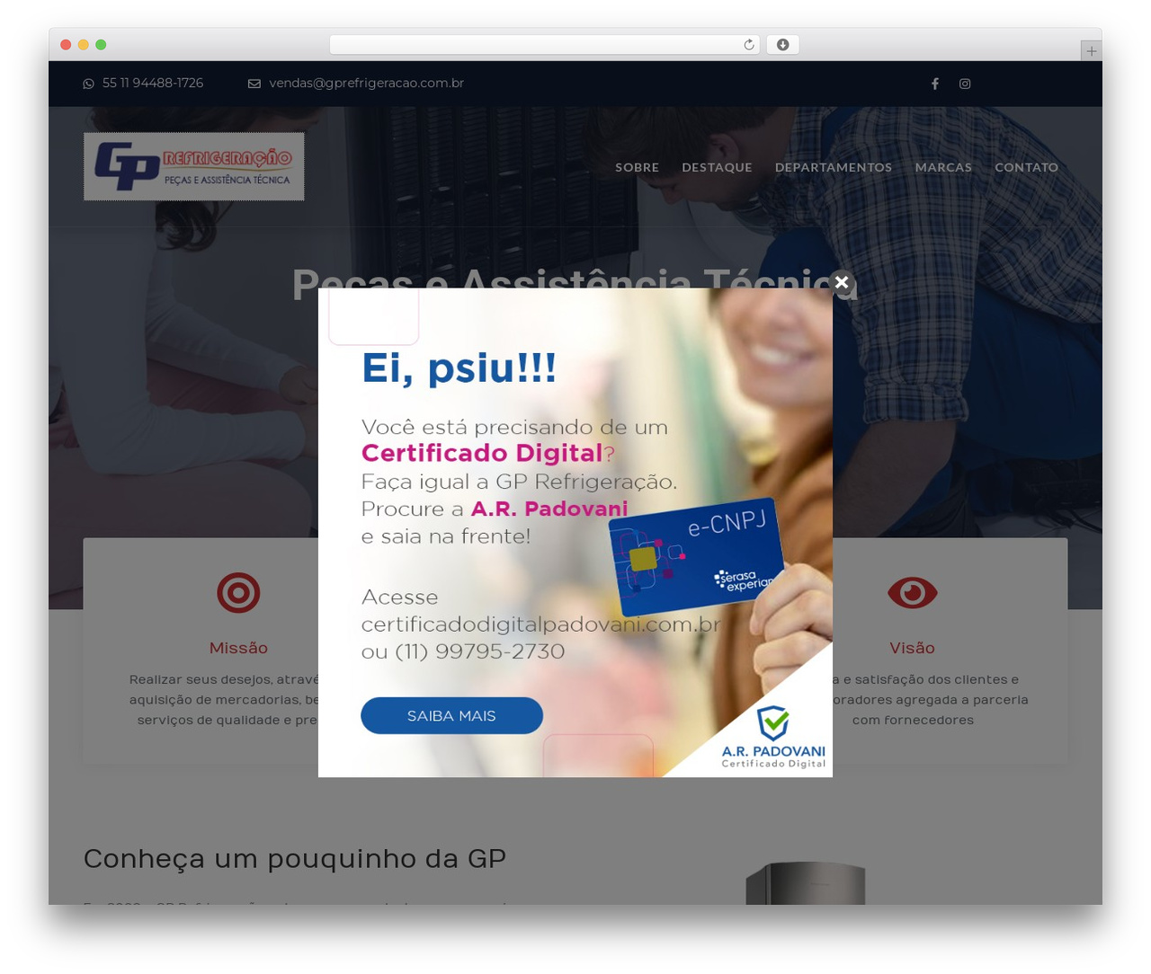 WordPress theme CosmosWP - gprefrigeracao.com.br