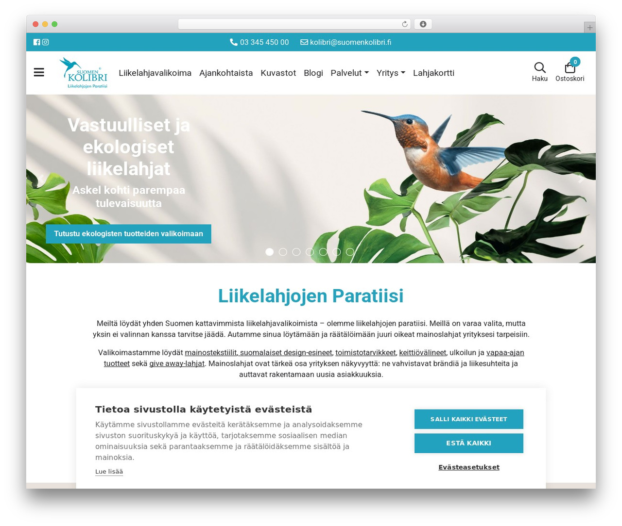 WordPress theme Suomen Kolibri - suomenkolibri.fi