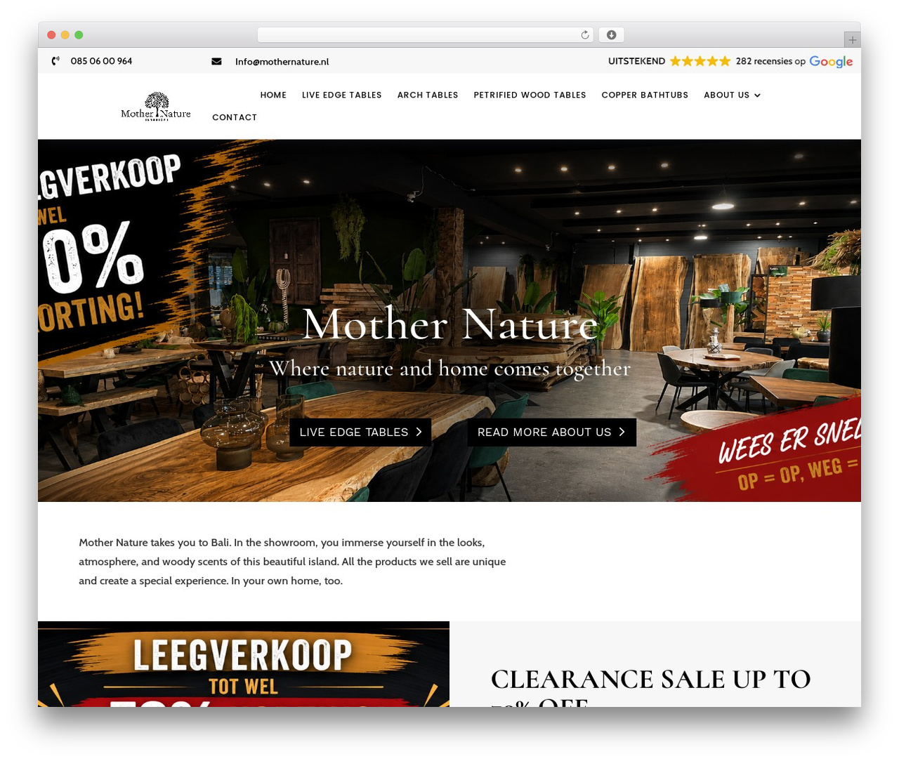 WordPress website theme Divi Furniture Store - mothernature.nl