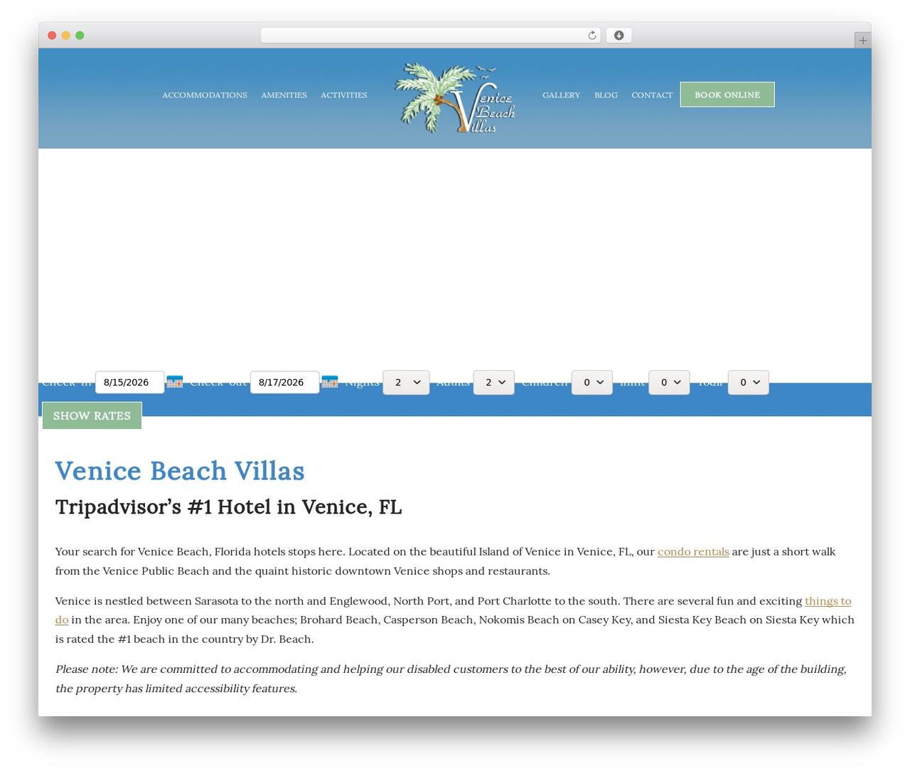 WordPress theme RezTheme - Base Theme - venicebeachvillas.com