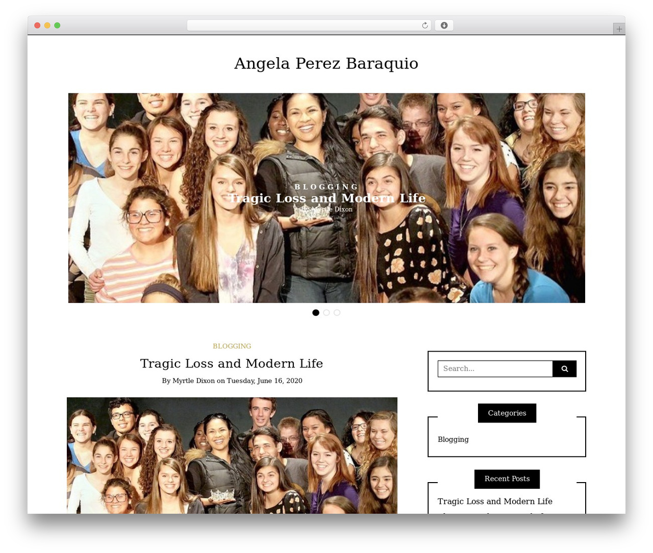 Writee free WP theme - angelaperezbaraquio.com
