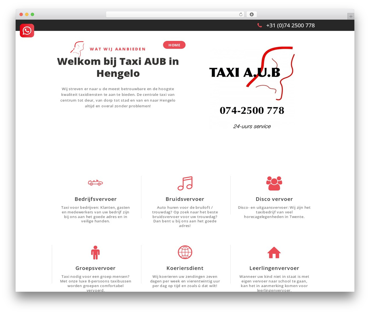 GetCab theme WordPress - taxiaub.nl