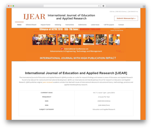 Phoenix premium WordPress theme - ijear.org