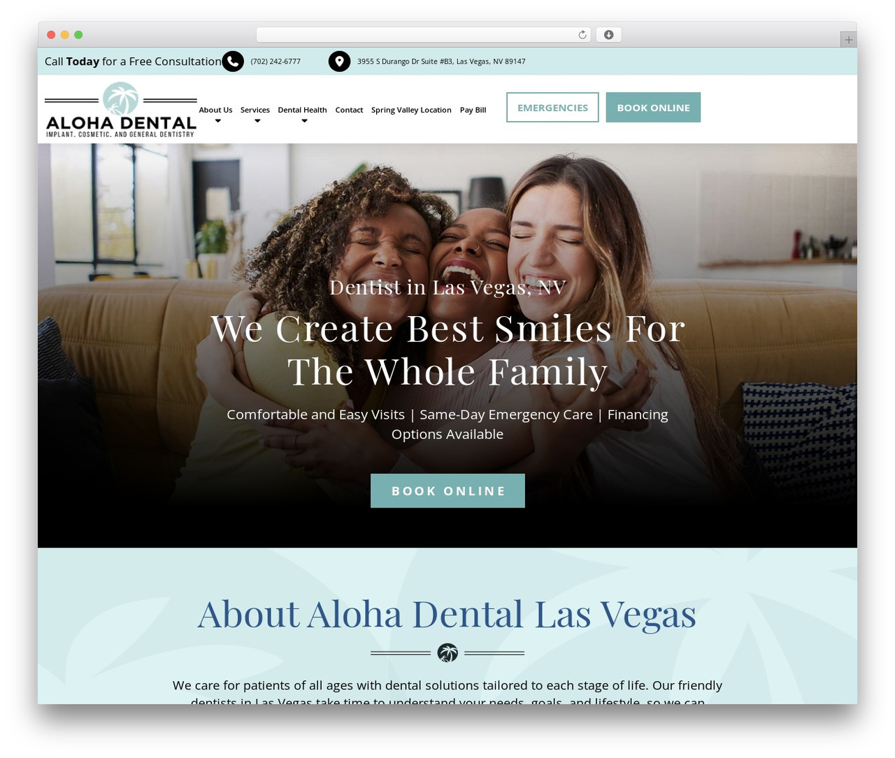 WordPress theme Pro - alohadentallv.com