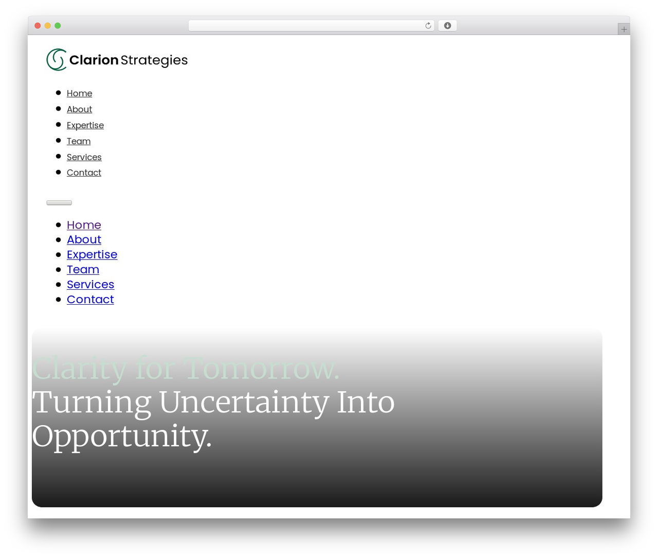 Bricks WordPress theme - clarionstrategies.com