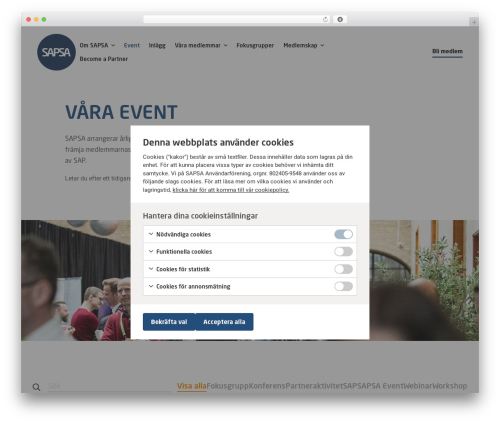 Generation WordPress theme - sapsa.se/event
