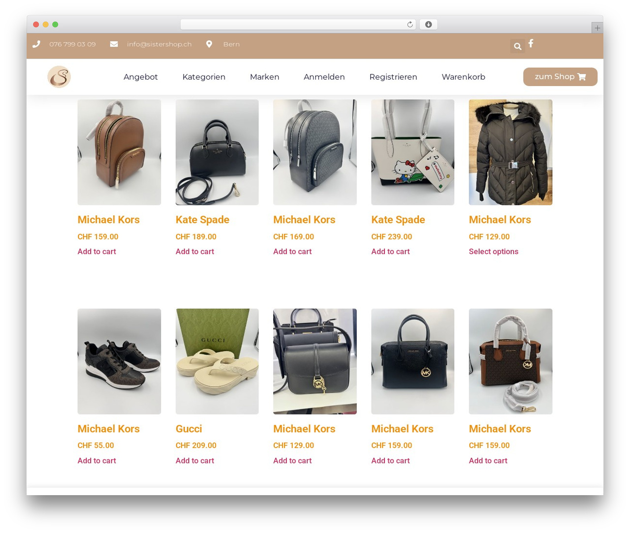 WordPress theme Hello Elementor - sistershop.ch