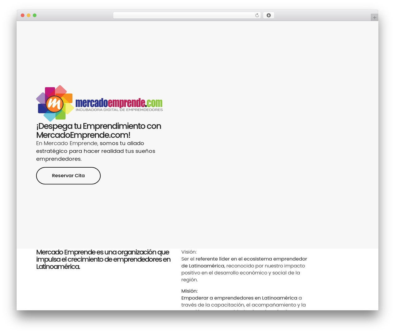 Hello Elementor WordPress theme - mercadoemprende.com