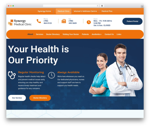 Medixi medical WordPress theme - synergymedicalclinic.ca